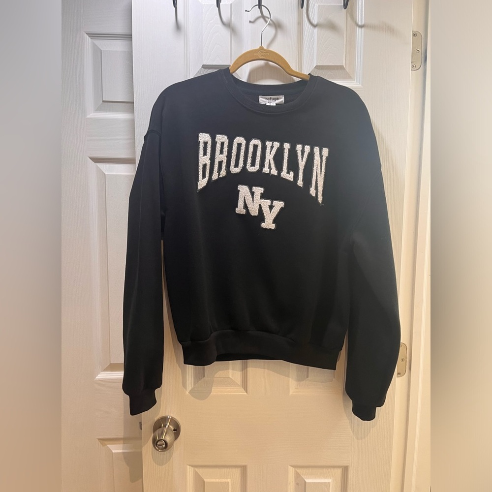 Refuge Athletics | Black Fleece Lined Sweatshirt; Size “S” (NWT)